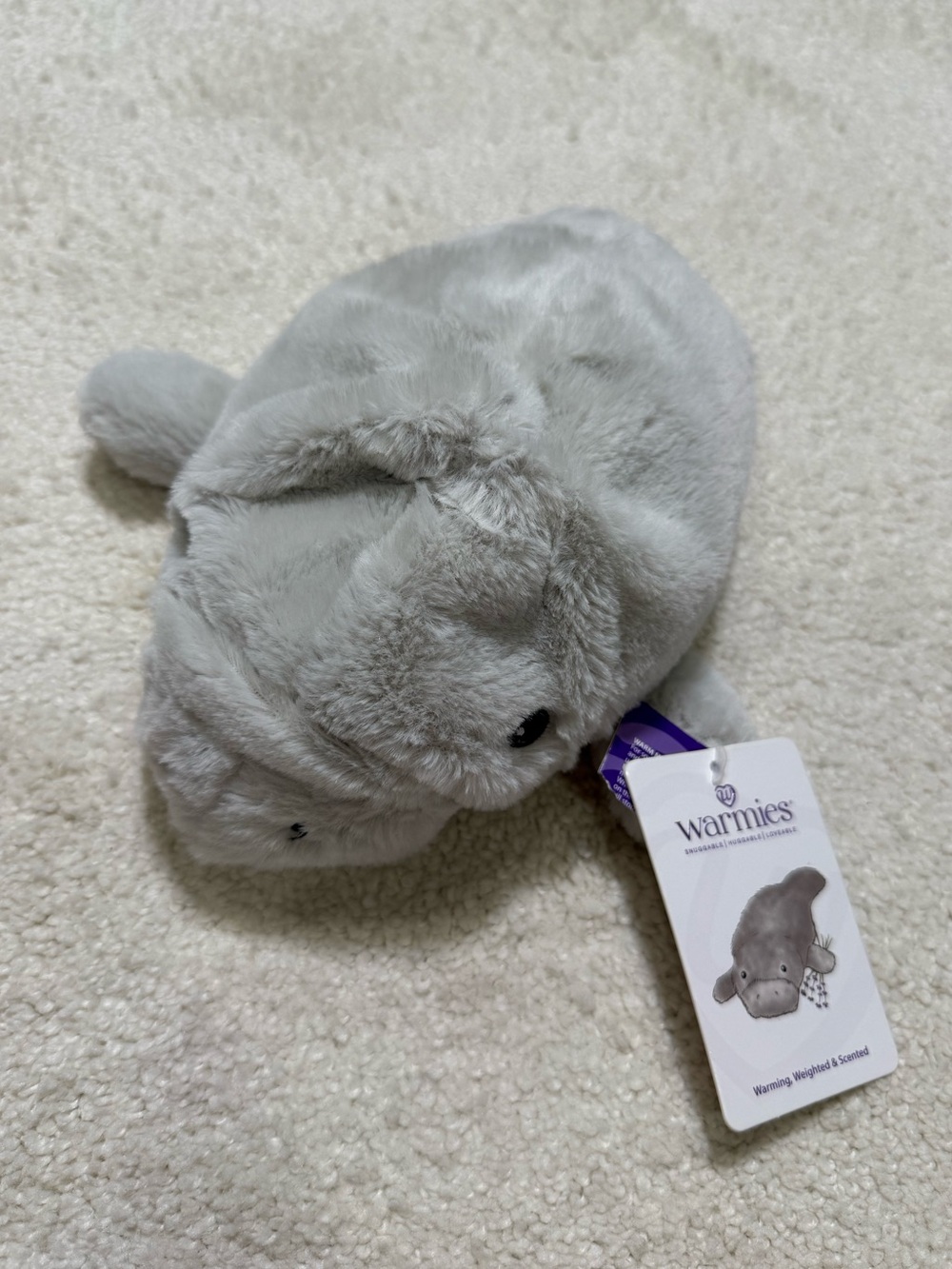 Warmies Plush Manatee Plush Heatable Stuffed Animal Weighted Scented Lavender